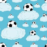Seamless soccerballs on clouds N2