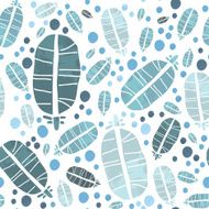 Vector Watercolor Pattern with Feathers and Blobs N2
