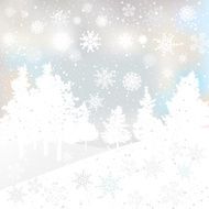 Winter background with pine and mountains N2