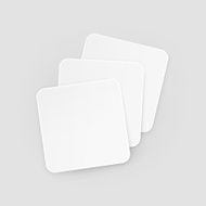 White Square Blank Beer Coasters Vector Isolated Illustration N4