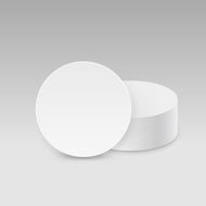 White Round Blank Beer Coasters Vector Isolated Illustration N2