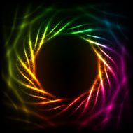 Shining blurred neon spiral abstract frame