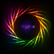 Shining neon rainbow lines cosmic frame