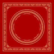 Vector Chinese frame style on red background