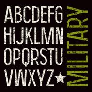 Sans serif font in military style