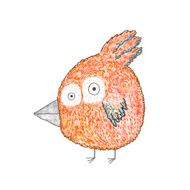 Isolated color baby bird illustration