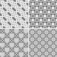 Set of Geometric seamless patterns Monochrome Grey N2