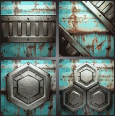 Vector metal background set N4