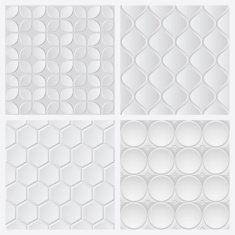 Abstract white 3d tile geometric pattern seamless background