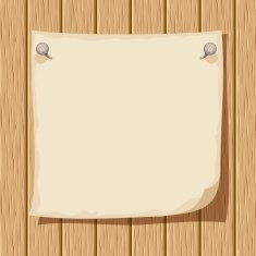 Paper sheet on a wooden background Vector illustration