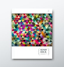 annual report abstract colorful triangle geometric template N2