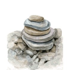 watercolor sea stones N2