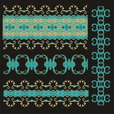 Set of seamless laced vignette ribbons