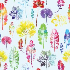 watercolor pattern of leaves seamless texture background N15