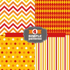 Set of Polka Dot Chevron Stripes and Harlequin Seamless Patterns N2