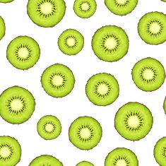 Seamless background with kiwi slices Vector illustration