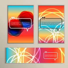 Set of color line banners for abstract design N5