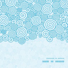 Vector abstract swirls horizontal frame seamless pattern background
