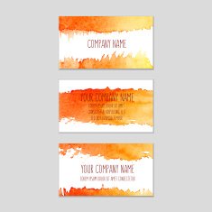Set of business cards with watercolor background N3
