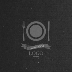 vector illustration with engraving plate fork and knife