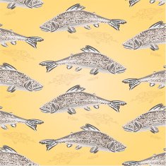 Seamless texture trout vintage vector