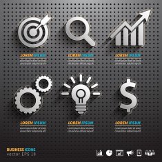 Dark pegboard background with business Tools