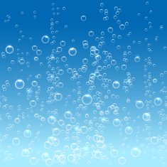 Bubbles in water on blue background horizontal seamless pattern N2