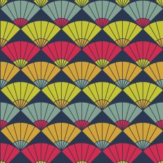 Bright fan pattern Based on Traditional Japanese Embroidery
