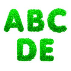 Font Letters of green grass Vector eps 10 N2