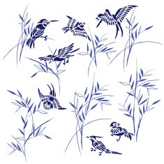 Bamboo bird illustration