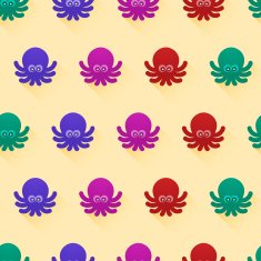 Seamless pattern with octopuses N2