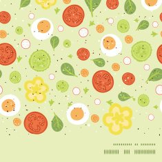 Vector fresh salad horizontal frame seamless pattern background