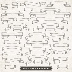 hand drawn ribbon banners N5