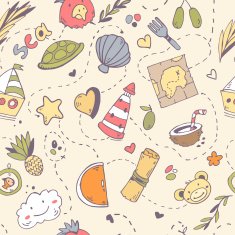 Cute seamless cartoon pattern