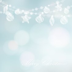 Christmas greeting card garland of lights and christmas balls vector