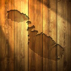 Malta Map on lit Wooden Background