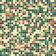 Green-Red-Beige Mosaic Seamless