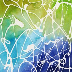 Colorful earth tones with white squiggly lines