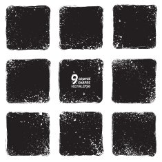 Grunge vector textured shapes