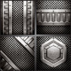 Vector metal background set N8