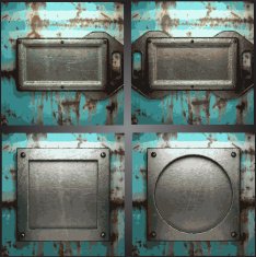 Vector metal background set N16