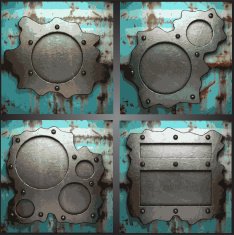 Vector metal background set N17