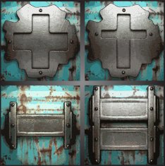 Vector metal background set N18