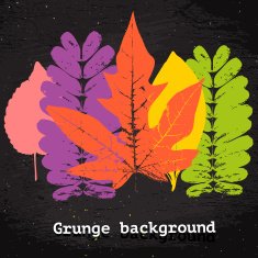 Grunge leaves set