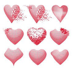 Set of red broken hearts N2