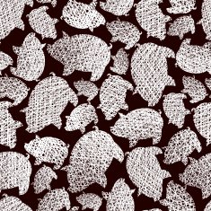 Pig silhouettes seamless pattern funny vector backdrop N2