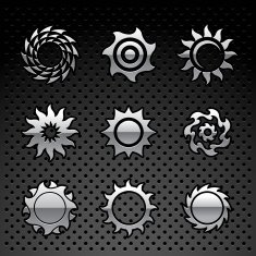 Vector Chrome Sun Logos