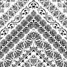 abstract black and white floral stripe pattern background