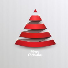 Red Abstract Christmas Tree N2