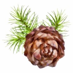 Christmas branch hanging pine cone